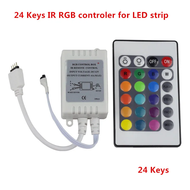 1 шт. Новый светодиодный мини диммер RGB с 24 клавишами цветной ИК пультом
