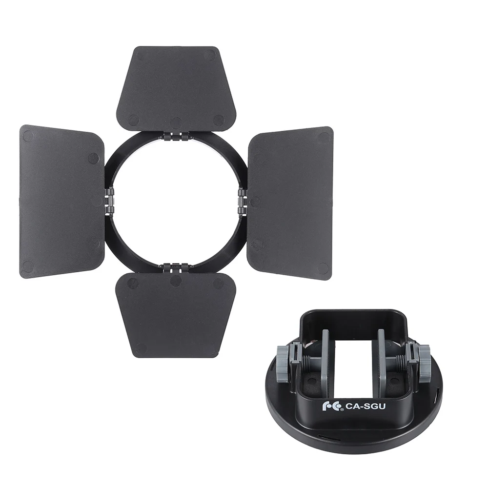 

Universal Flash Speedlite Mount Adapter Bracket with Four-leaf Barndoor Accessory