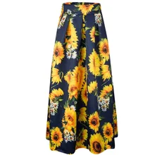 Модная Длинная женская юбка с цветочным принтом, вечерние летние женские юбки с принтом в горошек, юбка с высокой талией Saias@ H3