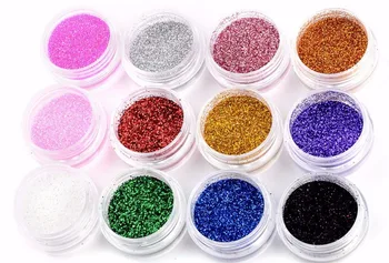 

12 Colors Mix UV Gel Nail Art Glitter Dust Powder For UV GEL Acrylic Powder Nail Art Decoration Tips DIY