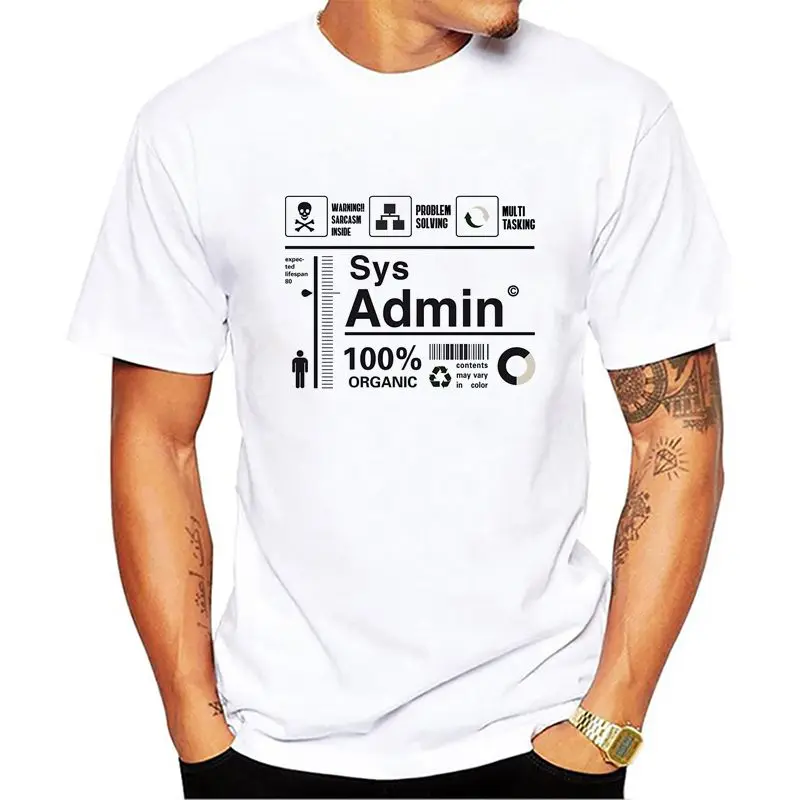 

System Administrator Product Label Tt shirt Unix Linux Coffee T Shirt Casual Short Sleeve for Men Clothing Summer Top Tee