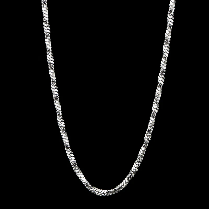 CHUKUI Mens Necklace Silver Chain Stainless Steel Round Box Link Wholesale Jewelry Gift 3mm 20 Inch  (14)
