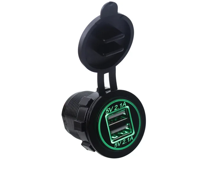 Robotsky USB Автомобильное зарядное устройство с двумя портами 5 В/2,1 а зарядное устройство для телефона с красочным кольцом для iPhone samsung huawei автомобильное зарядное устройство