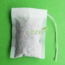 100 шт./лот 50X70 мм Пустой чайный пакетик, один чайный пакетик на шнуровке, фильтровальная бумага, мешочки для трав с нитью, собачий жетон