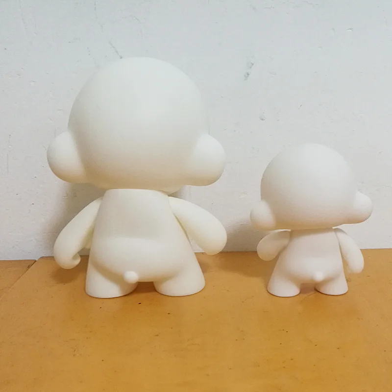 2pc of lots 6.5inch and 4inch Kidrobot Munny DIY Paint Vinyl Doll Action Figure Doll White Color With Opp Bag