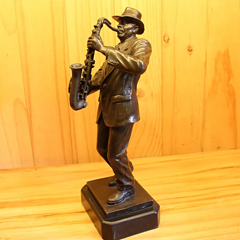 2019 home LIVING ROOM wall TOP Decor ART--30CM country music western music Crazy Saxophone bronze statue sculpture Decoration 2019 home LIVING ROOM wall TOP Decor ART--30CM country music western music Crazy Saxophone bronze statue sculpture Decoration