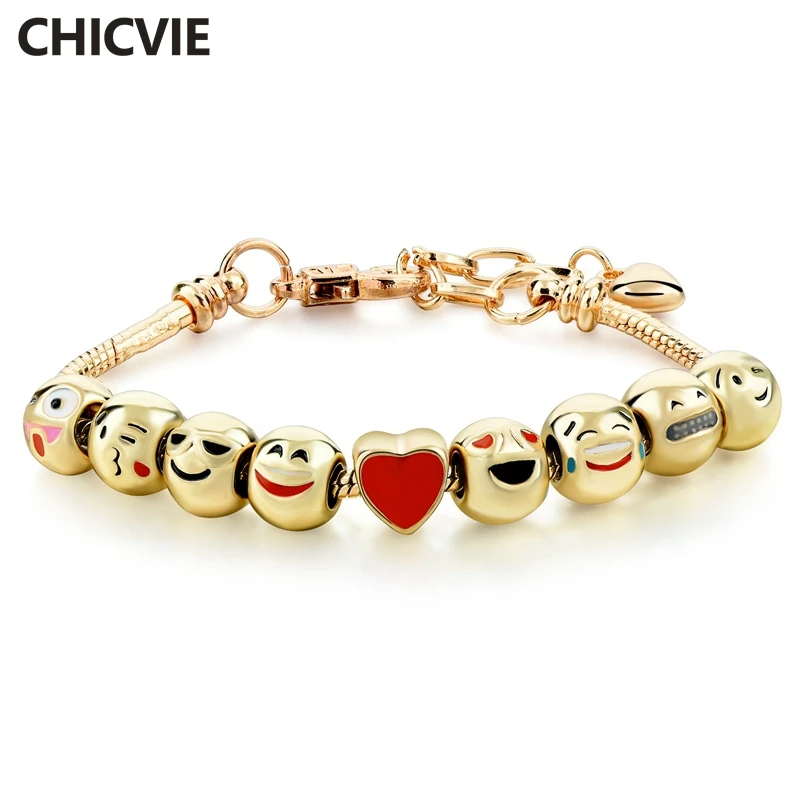 Роскошный брендовый браслет с анимэ CHICVIE со смайликом очаровательные браслеты