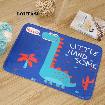 

LOUTASI Soft Cartoon Dinosaur Printed Carpets Bathroom Kitrchen Doormat Anti-slip Floor Mat Outdoor Rugs Animal Front Door Mats