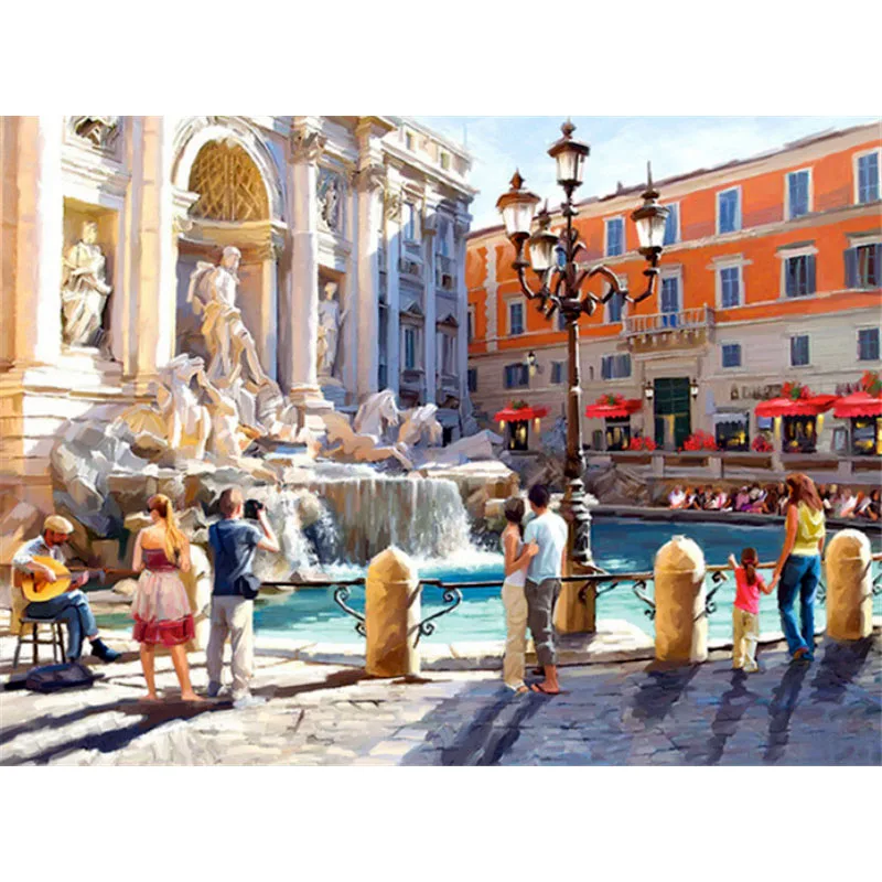 Fashion DIY City Scenery Diamond Painting Diamond Cross Stitch Crystal Full Square Diamond Mosaic Kits Rhinestones Embroidery