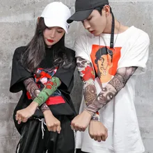 20 стилей Анти-солнце модные Для мужчин и Для женщин татуировки на руку, ногу с короткими рукавами с длинными рукавами эластичного нейлона Хэллоуин вечерние Танцевальная вечеринка с рукавами-имитациями тату