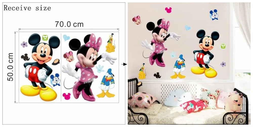 3d Wallpaper Mickey Mouse Cute Cartoon Wallpaper Roll For Kids Room