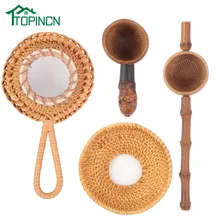 TOPINCN ситечко для чая из натурального бамбука, многоразовый фильтр, чайные инструменты, дуршлаг, гаджеты, сито для заваривания чая, чайная посуда