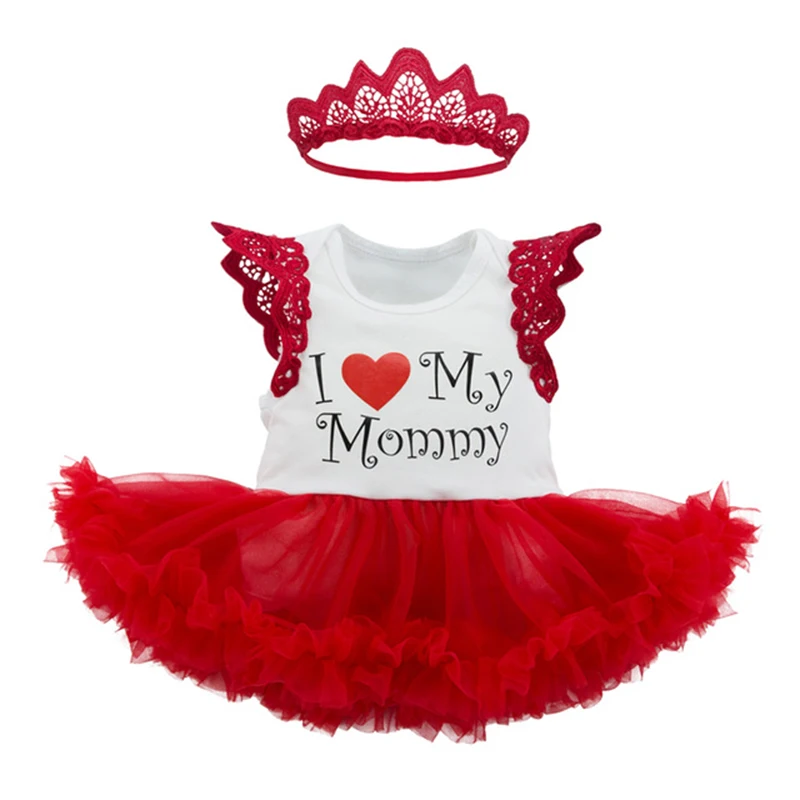 

Boutique Baby Clothes for Girls as Mother's Day Gift Sleeveless Red Dress for Infant Girl Newest Style 2018 Spring Mesh Dresses