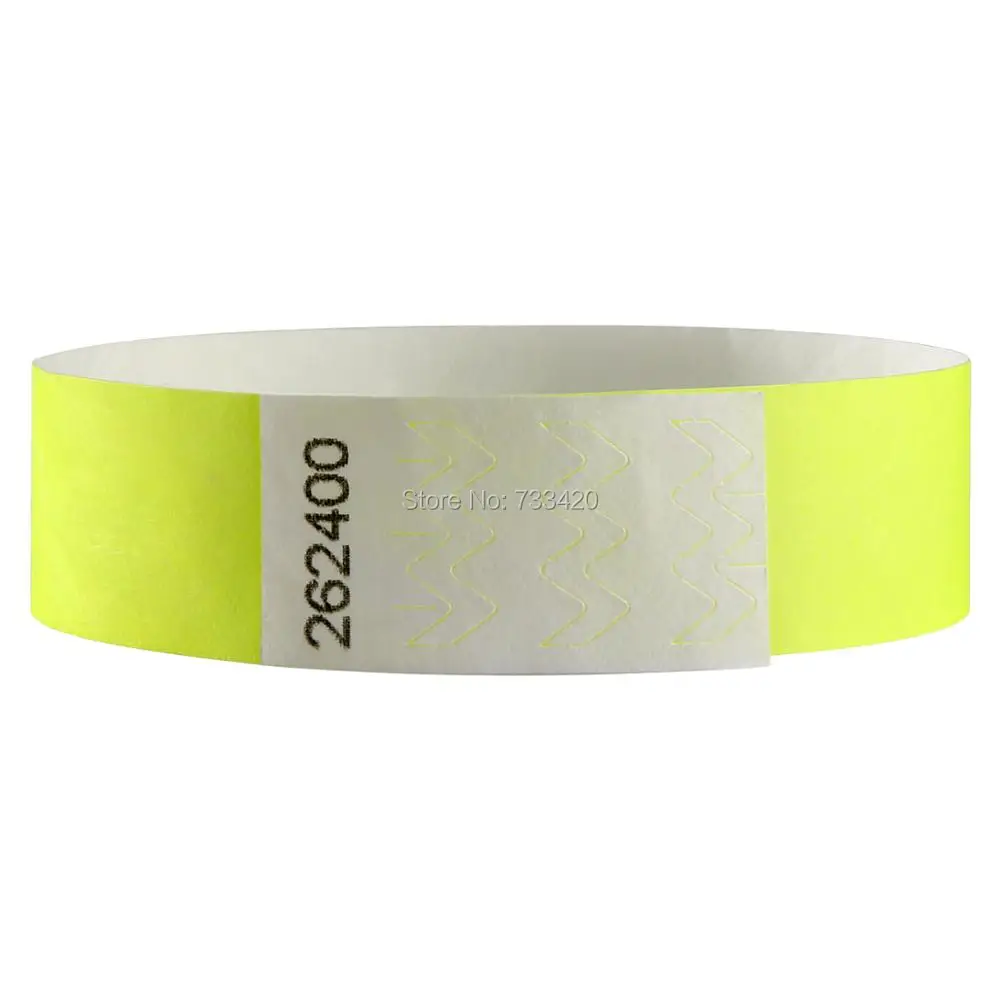 Neon Colors 3/4 inch Tyvek Wristbands with Numbers, Colorful ID Wristbands for Parties Events 500 pieces