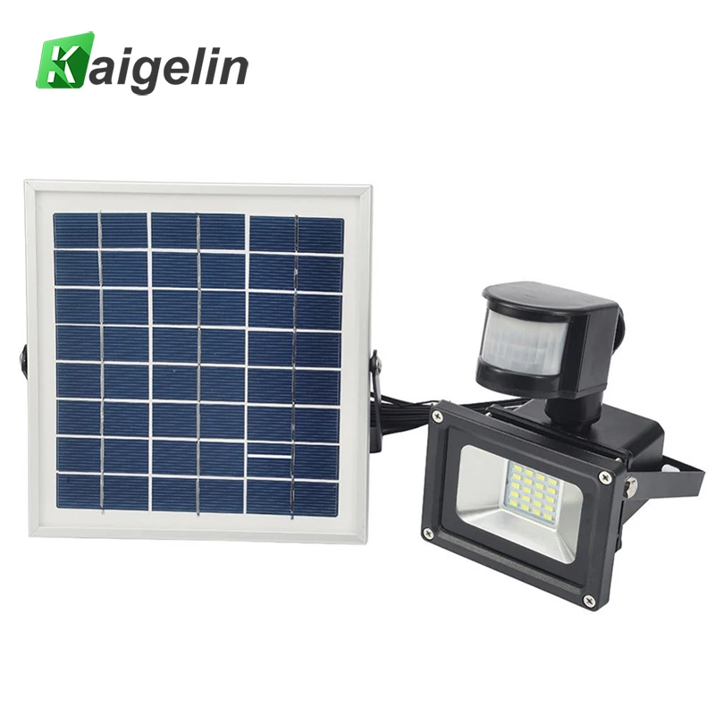 10W 12V Solar Powered LED Flood Light PIR Motion Sensor LED Floodlight IP65 SMD5730 Solar