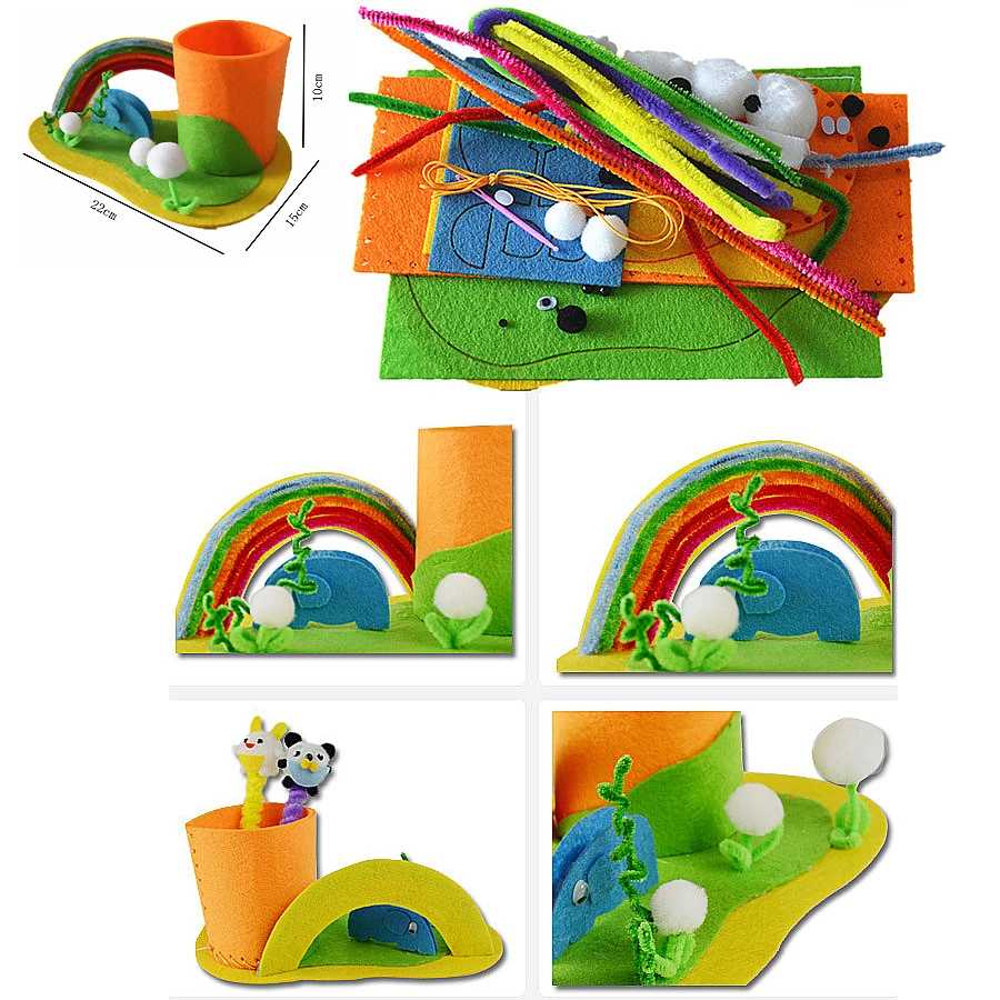 Самодельный контейнер для ручек ручной работы из войлока, нетканый держатель для ручек, наборы для шитья, развивающие игрушки для детей