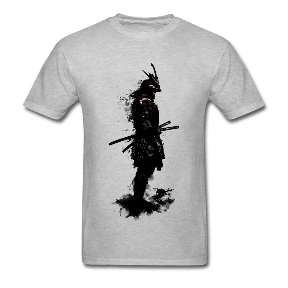 Normal Armored Samurai Casual Short Sleeve Summer Fall Tees Fashionable Round Neck Cotton Fabric Top T-shirts Man Tshirts Armored Samurai grey