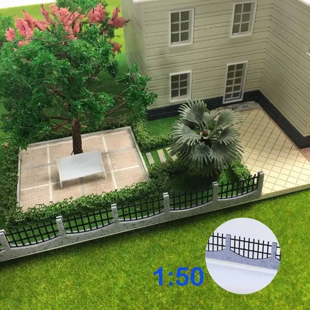 US $8 49 |3PCS 34 5cm Fences Model Train Railway Building Fence Railing 1:50 O Scale New GY47050 model building kit railway modeling-in Model Building