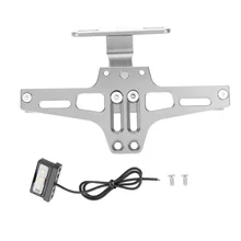 Держатель номерного знака мотоцикла с подсветкой, водонепроницаемый пыленепроницаемый для Honda Yamaha Suzuki Kawasaki Ducati