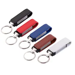 Кожа Металл Бизнес Стиль USB 2.0 Flash Drive 8 ГБ 16 ГБ 32 ГБ 64 ГБ 128 ГБ шнурки флэш- u drive Pen Driver