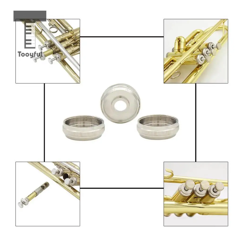 Tooyful 3Pcs Trumpet Valve Cap Screw Trumpet Repair Replacement Parts Tough