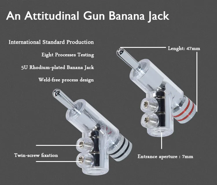 4 шт. ATAUDIO высокая производительность родиевым покрытием разъем типа "банан" HiFi пистолет самоблокирующийся динамик банан домкраты
