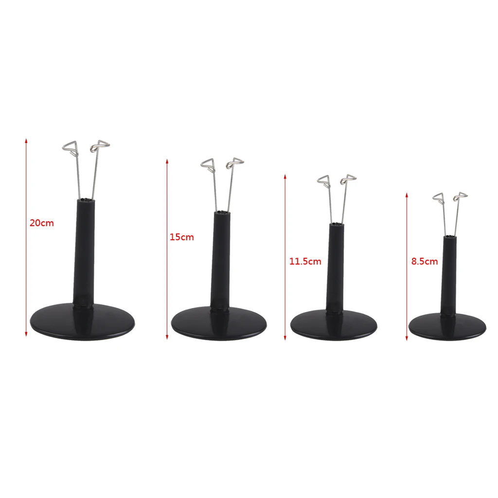 4 Pieces Adjustable 8-25cm Display Holder Support Stand for Hot Toys Figures   Bear Toy Black