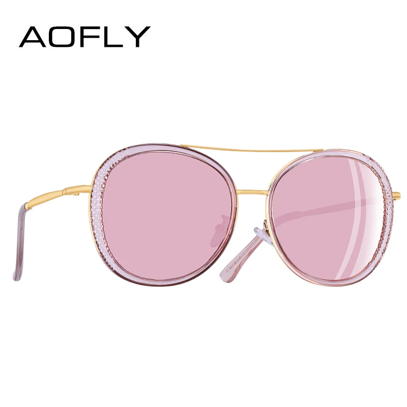 AOFLY дизайн модные элегантные женские солнцезащитные очки стильные высококачественные брендовые поляризованные солнцезащитные очки для женщин A118 - Цвет линз: C2Pink