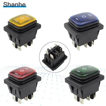 

1pcs fixed self-locking Waterproof 3 Positions 6Pin Rocker Switch with 12V lamp