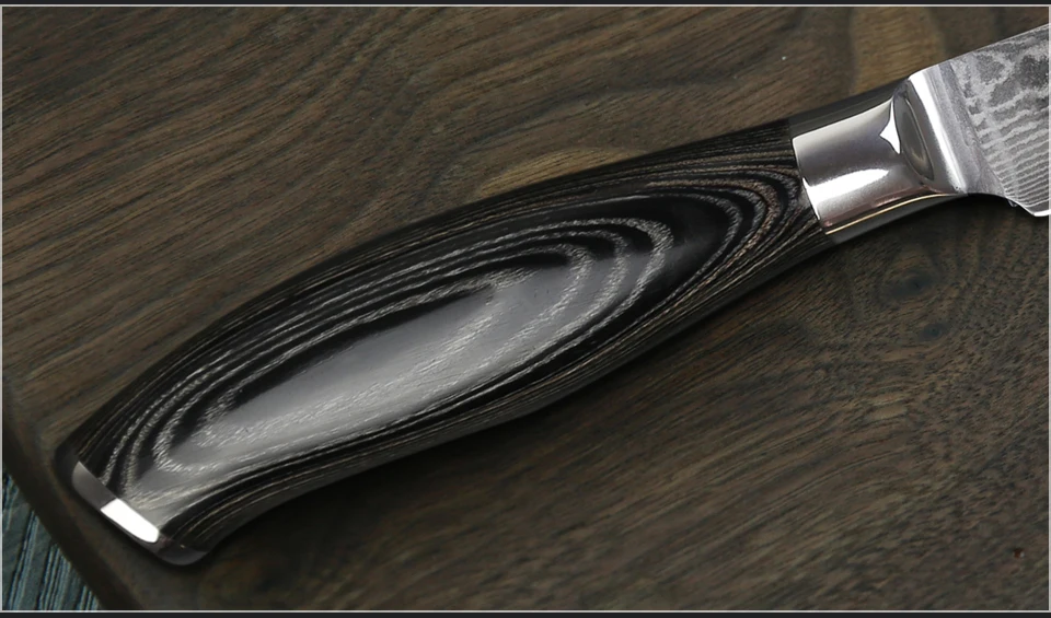 YARENH 3,5 дюймов нож для очистки овощей Япония vg10 Дамасские Кухонные Ножи острый нож для очистки фруктов с деревянной ручкой pakka