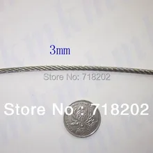 100 м в партии из нержавеющей стали 316 ТРОС 7*19 3 мм диаметр-бельевая линия/подъемная/Тяговая