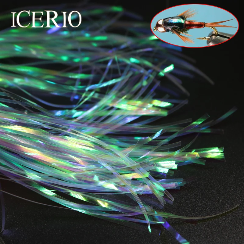 

ICERIO 2mm Wide Fly Tying Pearl Color Flash Tinsel Flat Narrow Shinning Film Line Making Copper John Nymph Scud Tying Material