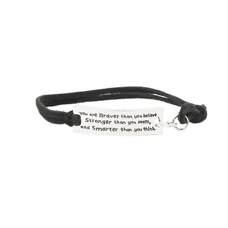 

"You are braver than you believe stronger than you seem and smarter than you think" Inspirational Bracelet