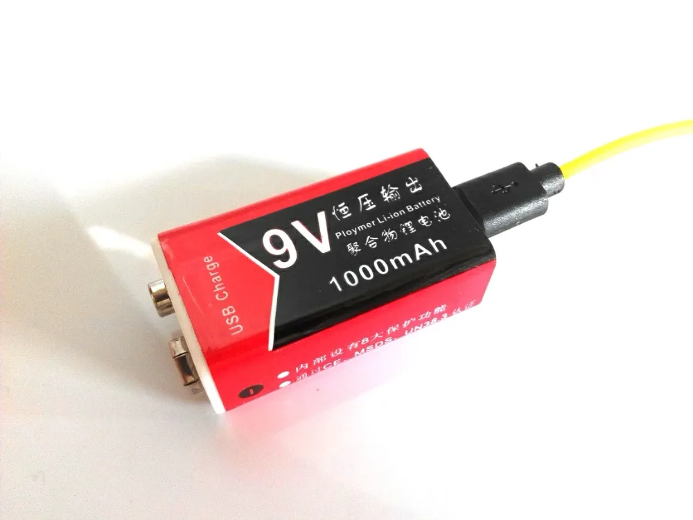

1PCS 1000mAh micro USB Rechargeable Lipo Battery 9V Battery for RC Helicopter Model Microphone For RC Helicopter Part