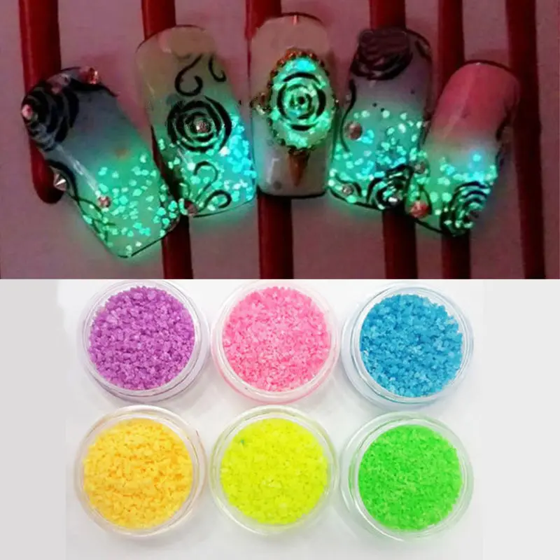

Luminous Nail polish Art tools set vernis glitter Phosphor Coating DIY Photoluminescent Dust, in glowing Powder Pigment