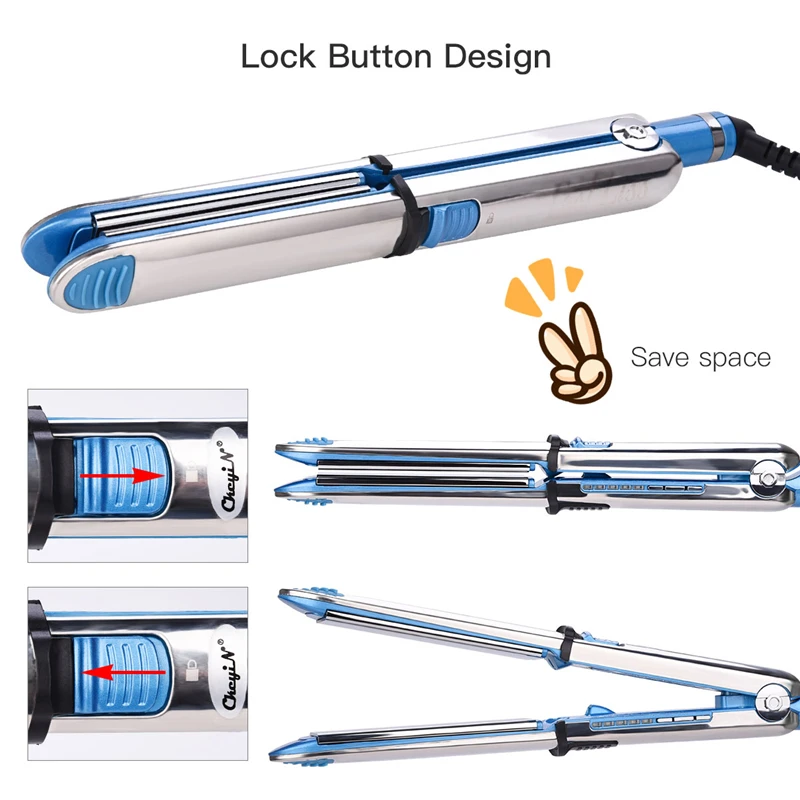  Nano Titanium Hair Straightener Curler Ceramic Flat iron Temperature Adjustment Electric Straighten