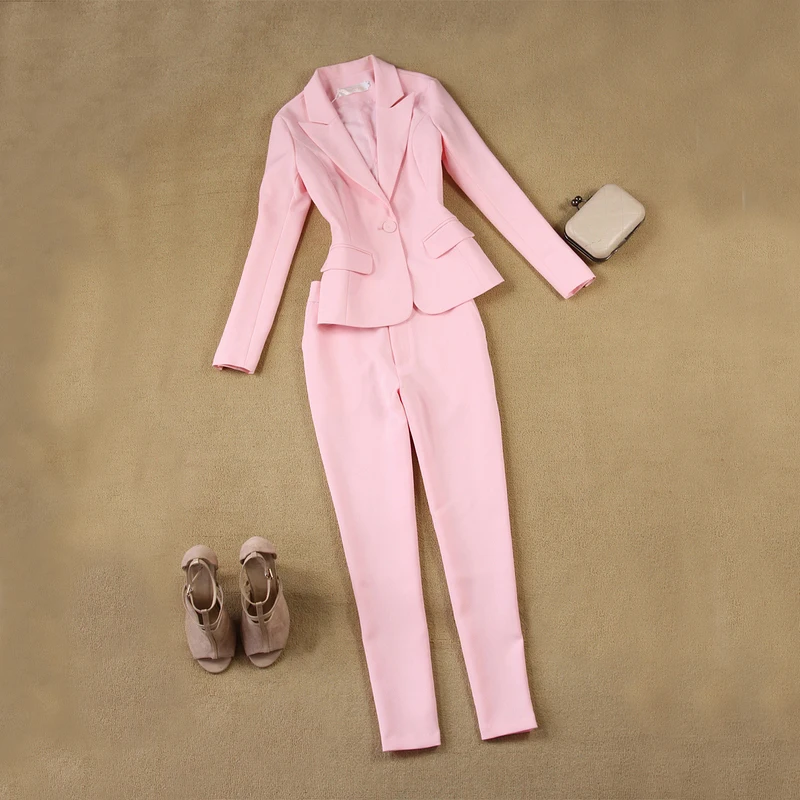 2018 Spring Autumn Business Women 2 Piece Set Elegant Long Sleeve Blazer And Pencil Pants Office Lady Business Suit 2018 Spring Autumn Business Women 2 Piece Set Elegant Long Sleeve Blazer And Pencil Pants Office Lady Business Suit