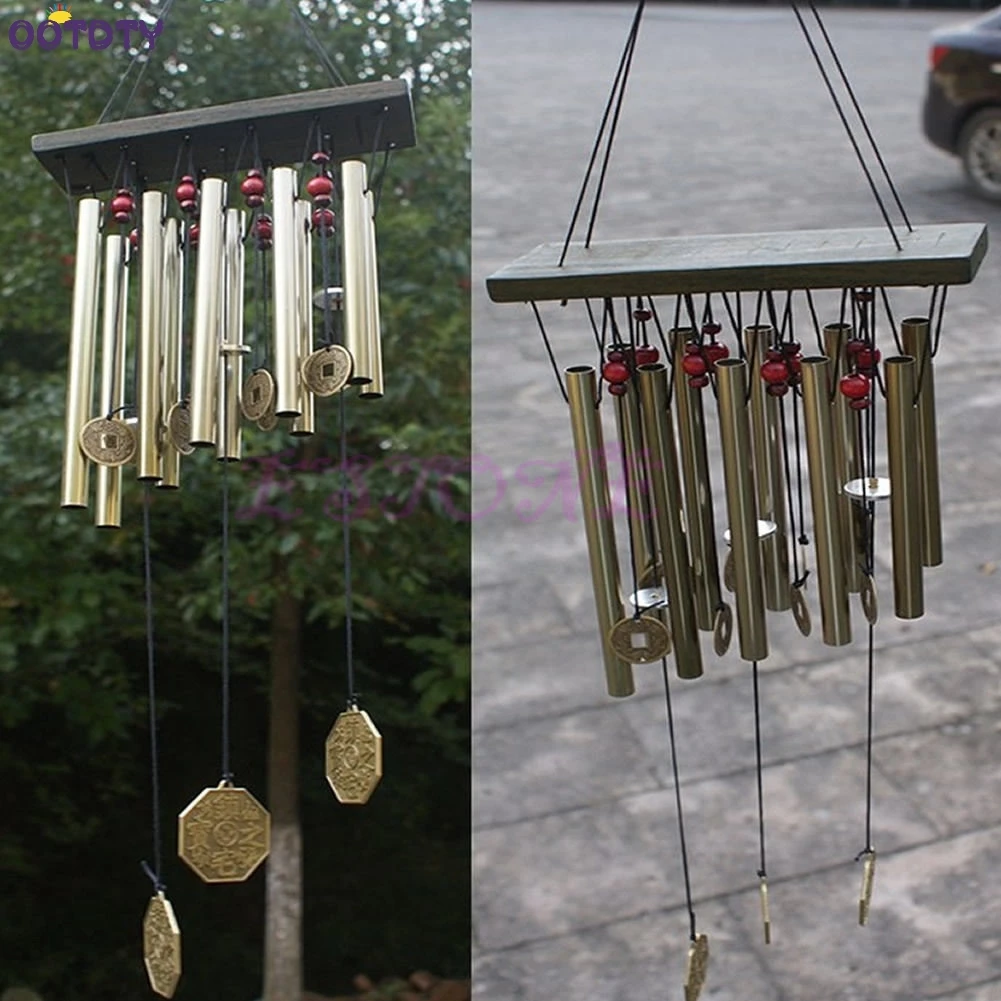 Woodstock Antique 10 Tubes Metal Coin Windbell Outdoor Living Decor