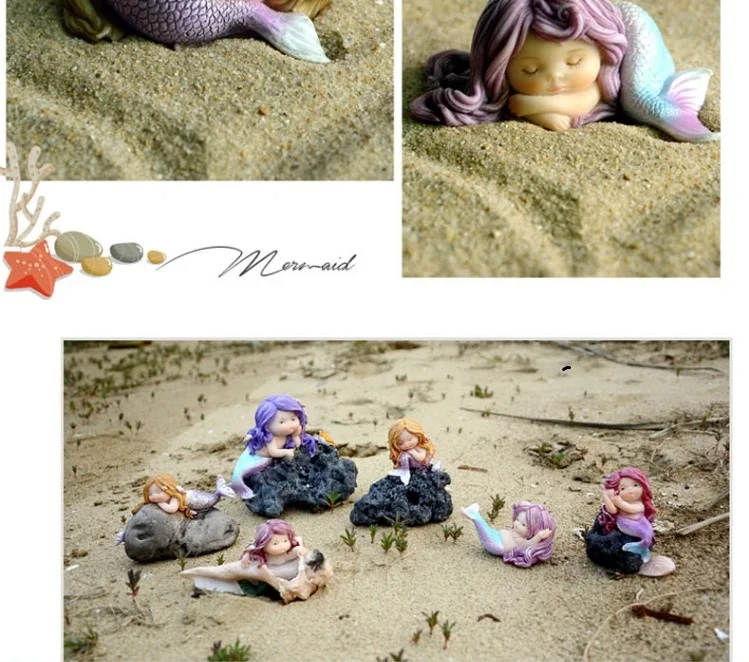 樹脂かわいい人魚姫置物花瓶水槽の装飾家具の装飾工芸品誕生日プレゼント Figurines Miniatures Aliexpress
