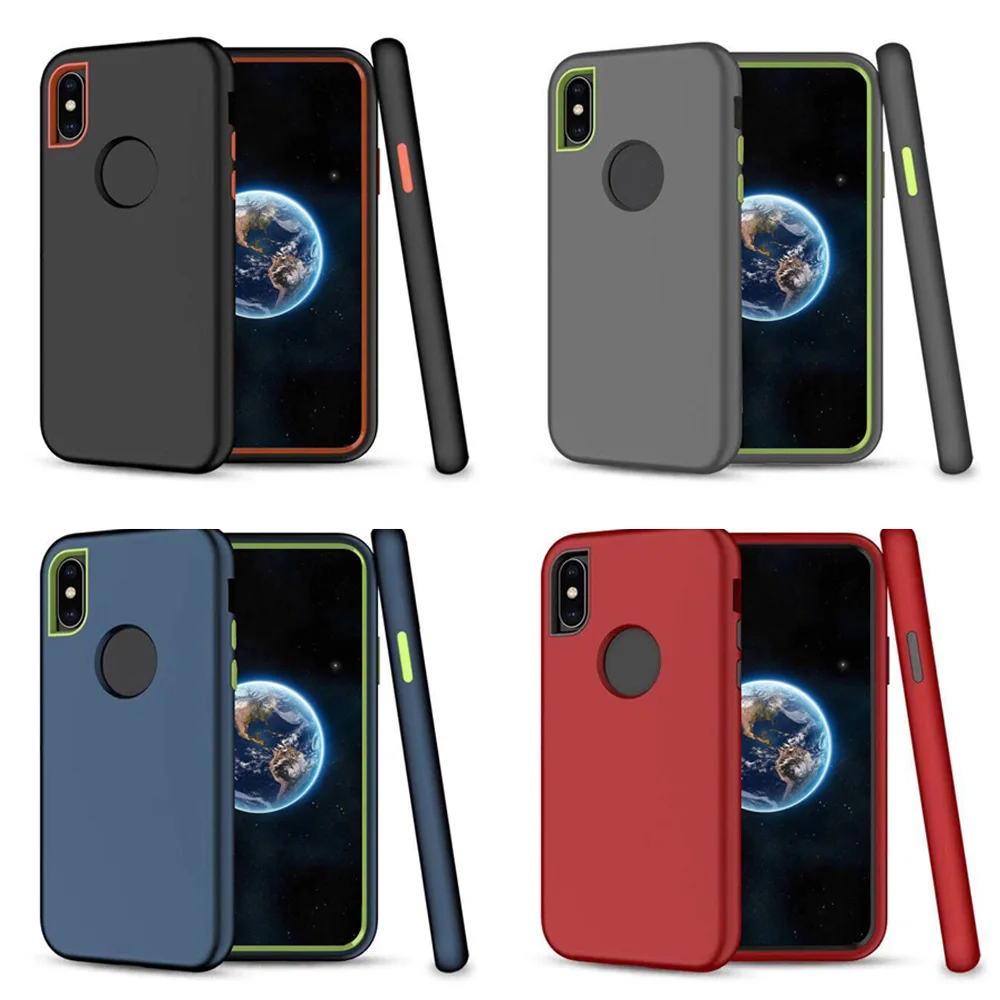 KISSCASE shockproof Armor Case For iphone XSMAX XR XS X 3 in 1 Macaron Silicone 7 8 Plus 6 6s Cover Coque |