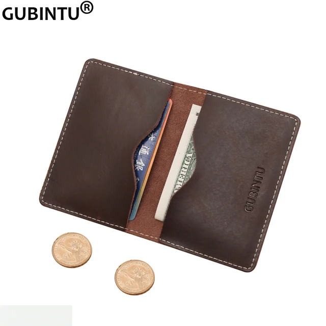 Genuine Leather Handmade Miniature Mens Wallet Money Id Credit Cards Holder Case Compact Retro ...