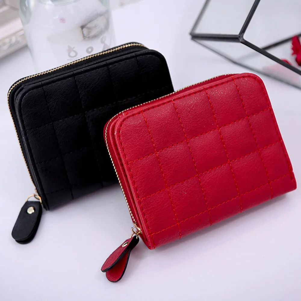 2019 Women&#39;s Wallet Card Holder Wallets Nubuck Chess Fashion Lady Small Zipper Wallet Coin Purse ...