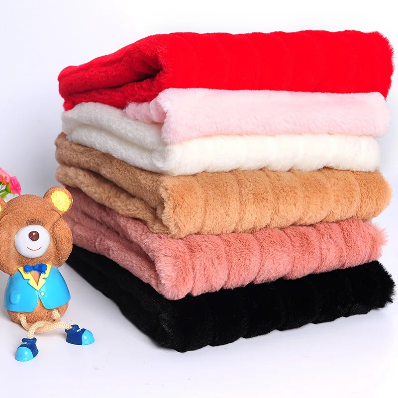 

Small rabbit velvet cut wide strip Autumn and winter clothing fabric plush toy accessories wholesale-275gsm