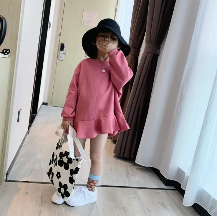 Платье с оборками для девочек модные осенние платья для девочек от 2 до 7 лет HU937