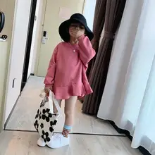 Платье с оборками для девочек модные осенние платья для девочек от 2 до 7 лет HU937