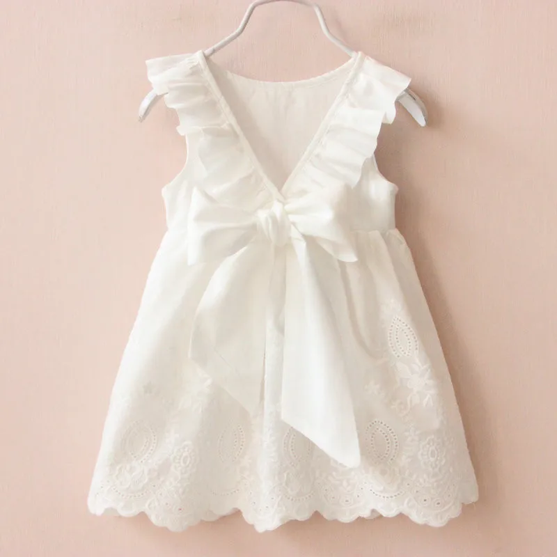 2019 Girls Dresses Solid White Girl Dress Summer Style Children's...