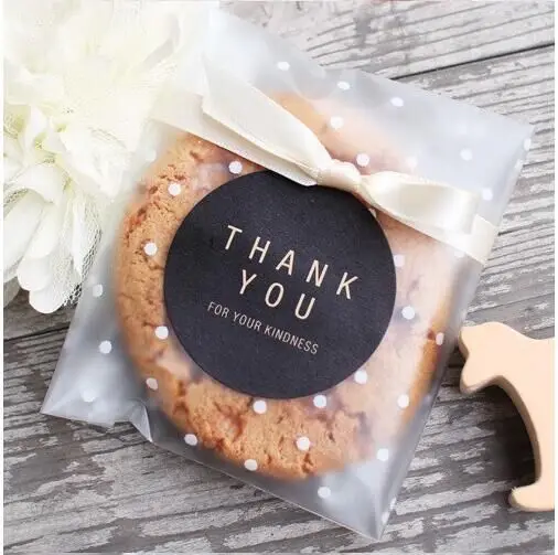 100pcs Lot 4size Choose Translucent Dots Plastic Cookie Packaging 100pcs Lot 4size Choose Translucent Dots Plastic Cookie Packaging Bags Cupcake Wrer Self Adhesive