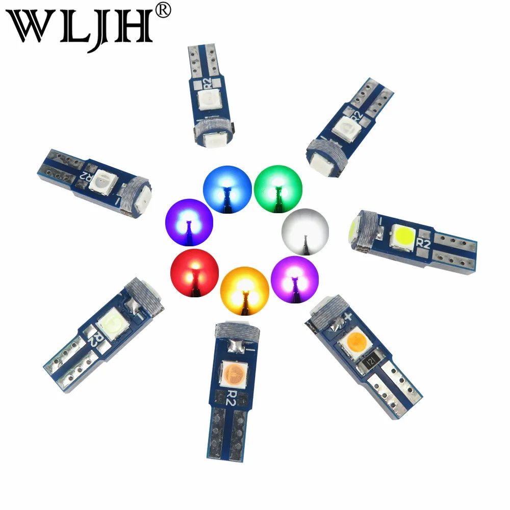 WLJH 10x 7 цветов Canbus T5 светодиодный 3030 SMD Автомобильный датчик кластер кольцо для