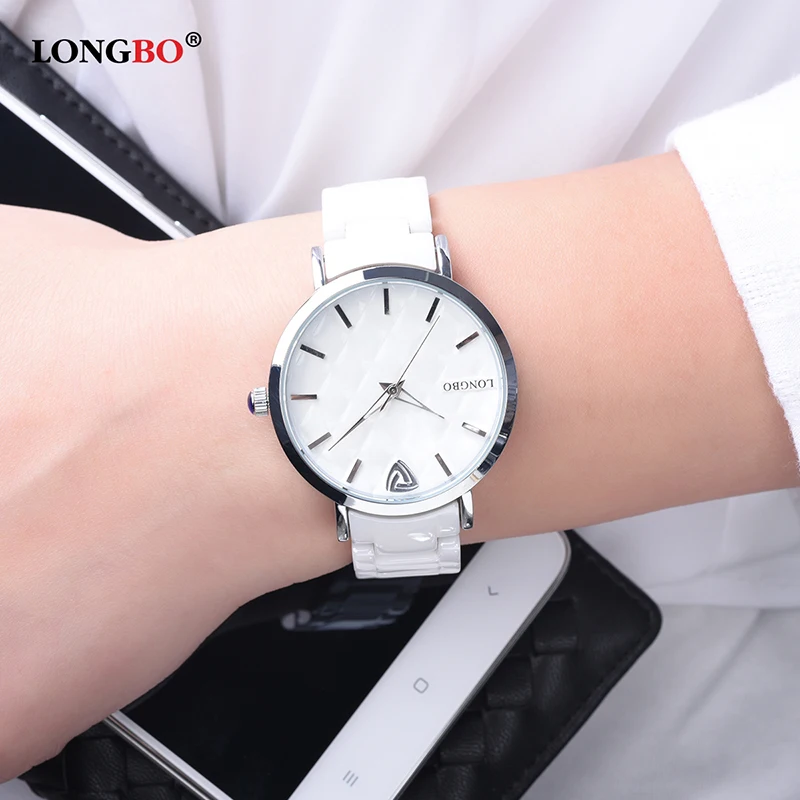 LONGBO New 2018 Ceramic Quartz Wrist font b Women b font font b Watch b font