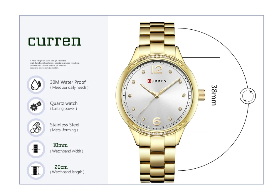Relogio feminino CURREN часы женские повседневные Модные кварцевые наручные часы кристалл дизайн Дамский подарок Брендовое платье часы наручные часы